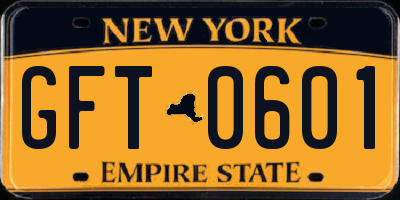NY license plate GFT0601