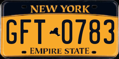 NY license plate GFT0783