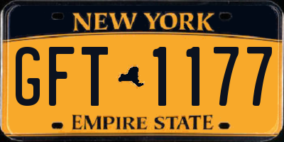 NY license plate GFT1177