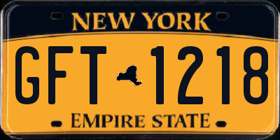 NY license plate GFT1218