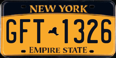 NY license plate GFT1326