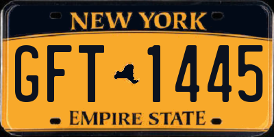 NY license plate GFT1445