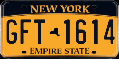 NY license plate GFT1614