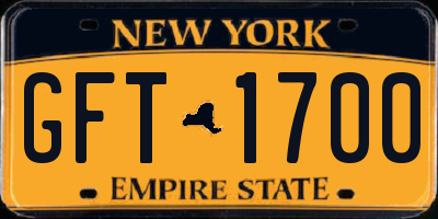 NY license plate GFT1700