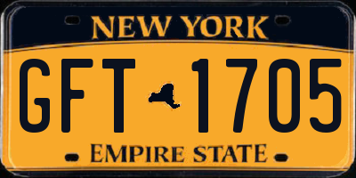 NY license plate GFT1705