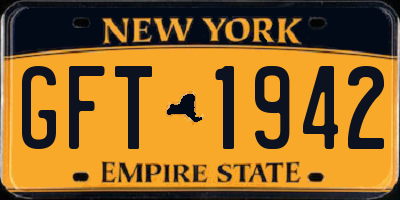 NY license plate GFT1942