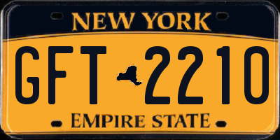 NY license plate GFT2210