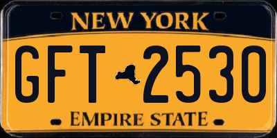 NY license plate GFT2530