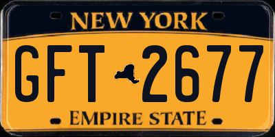 NY license plate GFT2677