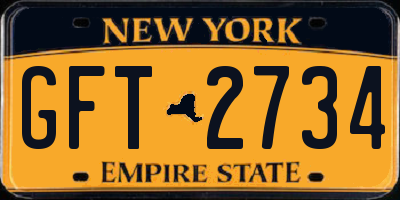 NY license plate GFT2734