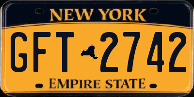 NY license plate GFT2742