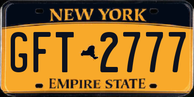 NY license plate GFT2777