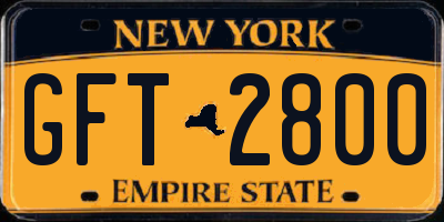 NY license plate GFT2800
