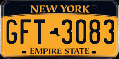 NY license plate GFT3083