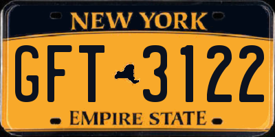 NY license plate GFT3122