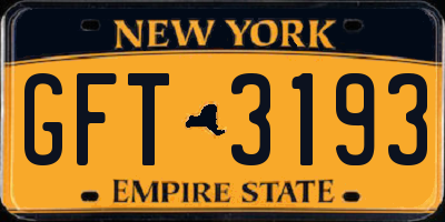 NY license plate GFT3193