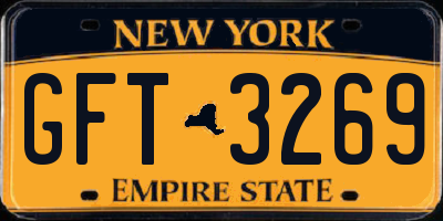 NY license plate GFT3269