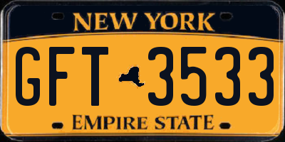 NY license plate GFT3533