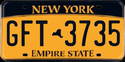 NY license plate GFT3735