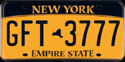 NY license plate GFT3777