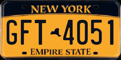 NY license plate GFT4051