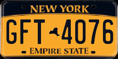 NY license plate GFT4076
