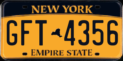 NY license plate GFT4356