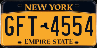 NY license plate GFT4554