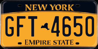 NY license plate GFT4650
