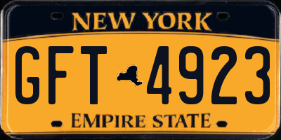 NY license plate GFT4923