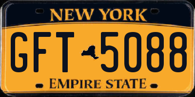 NY license plate GFT5088
