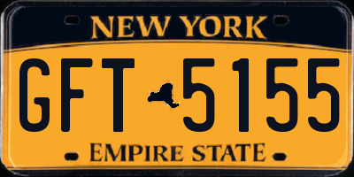 NY license plate GFT5155