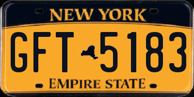 NY license plate GFT5183