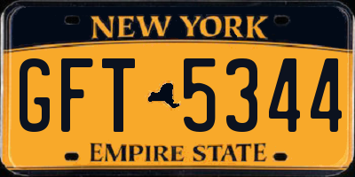 NY license plate GFT5344