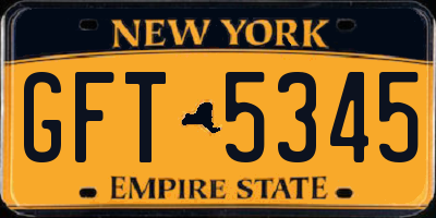 NY license plate GFT5345