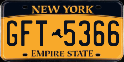 NY license plate GFT5366