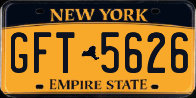 NY license plate GFT5626