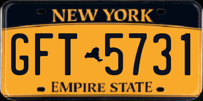 NY license plate GFT5731