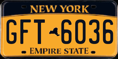 NY license plate GFT6036