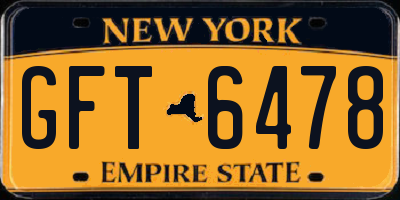 NY license plate GFT6478