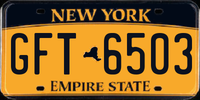 NY license plate GFT6503
