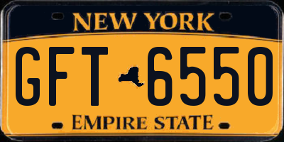 NY license plate GFT6550