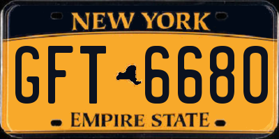 NY license plate GFT6680