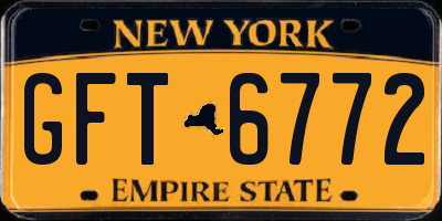 NY license plate GFT6772