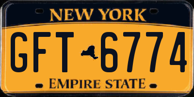 NY license plate GFT6774