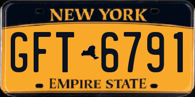 NY license plate GFT6791