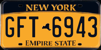 NY license plate GFT6943