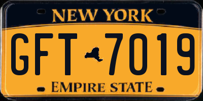 NY license plate GFT7019