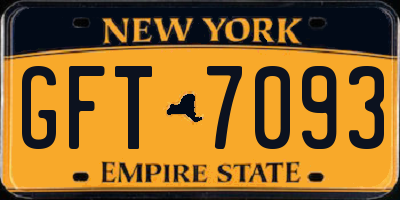 NY license plate GFT7093