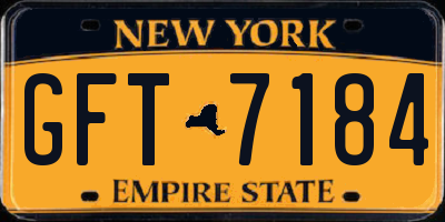 NY license plate GFT7184